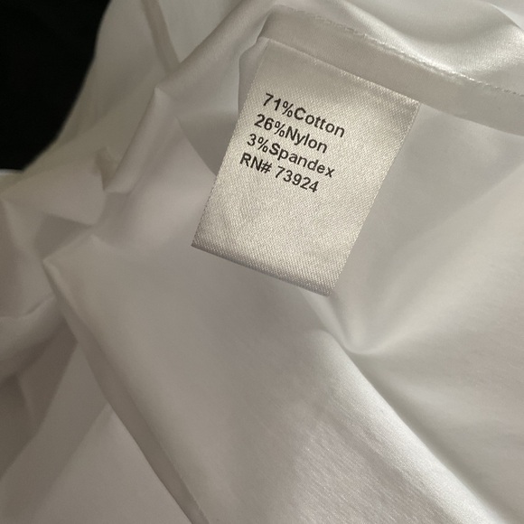 MING WANG $215 NWOT  M Cotton Ruffle Collar Button Front Blouse Jacket White - Picture 6 of 7